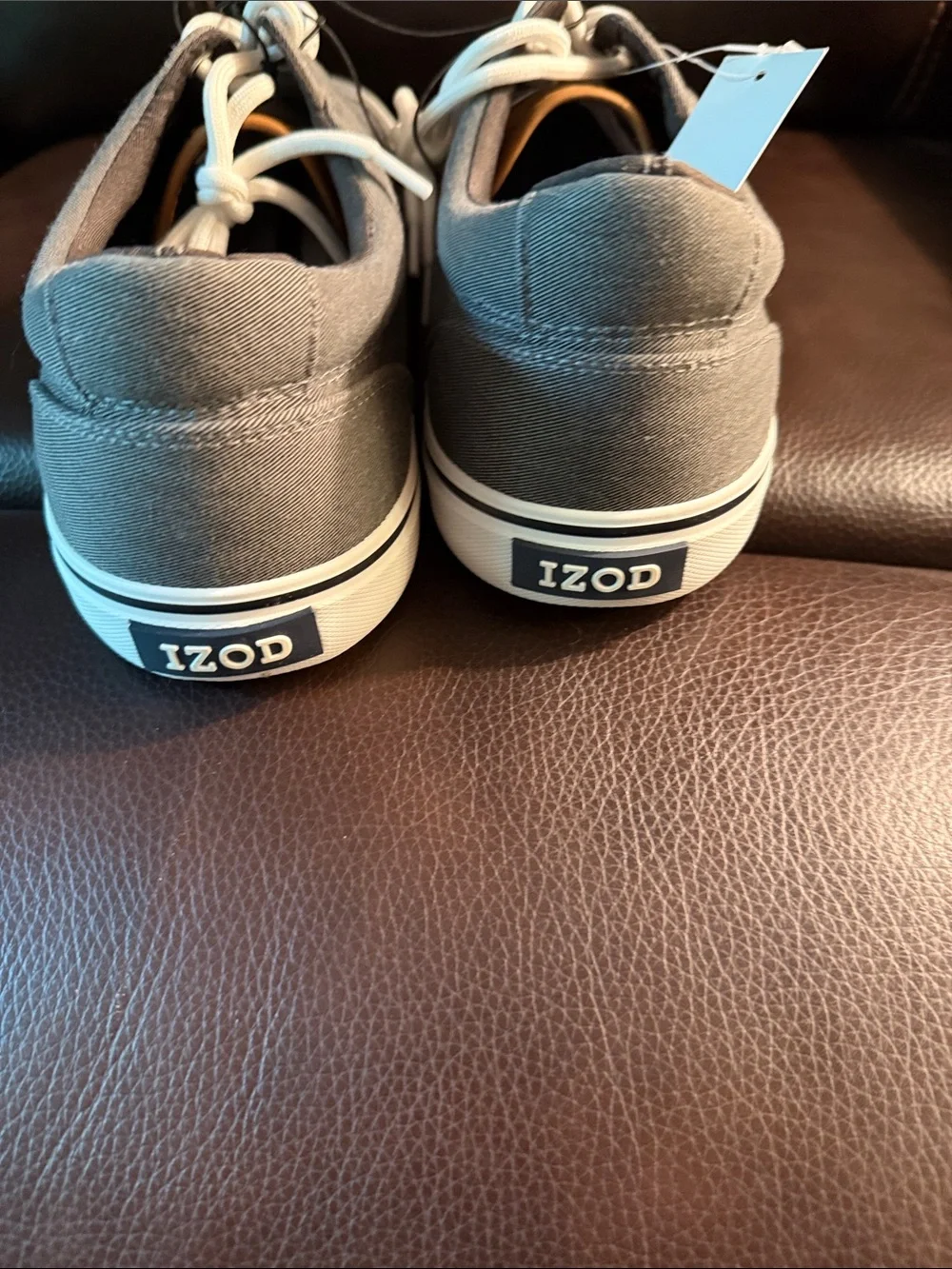 Izod Rangley Gray Canvas Low-Top Lace-Up Sneakers